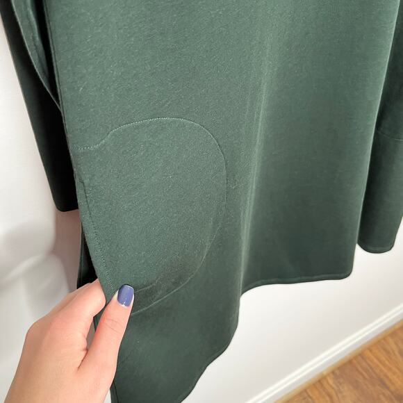 J. Jill Pure Jill Womens Double Knit Cowl Neck Tunic Dress Medium Green Pockets - Picture 9 of 11